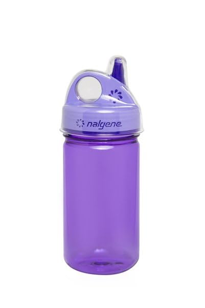 Nalgene Kids Sustain Grip-N-Gulp clipped to a backpack showcases on-the-go hydration.