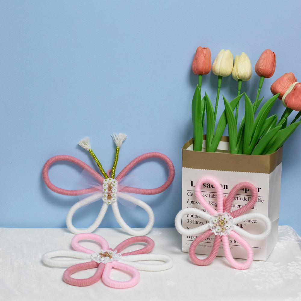 Namhcir pink boho wall decor daisy butterfly 20cm creates playful living room accent.