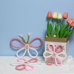 Namhcir pink boho wall decor daisy butterfly 20cm creates playful living room accent.