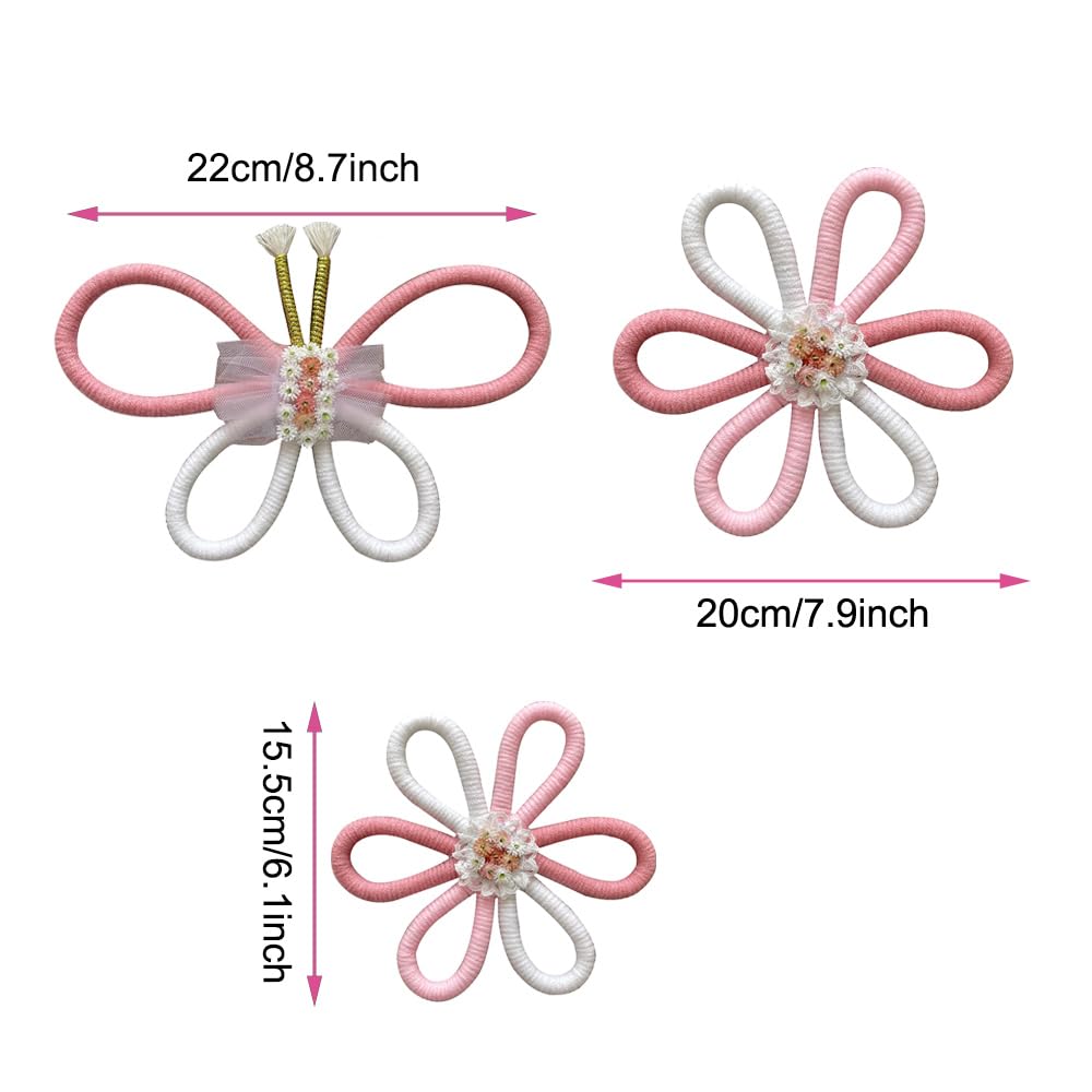 Namhcir pink boho wall decor hanging-back view shows easy mounting.