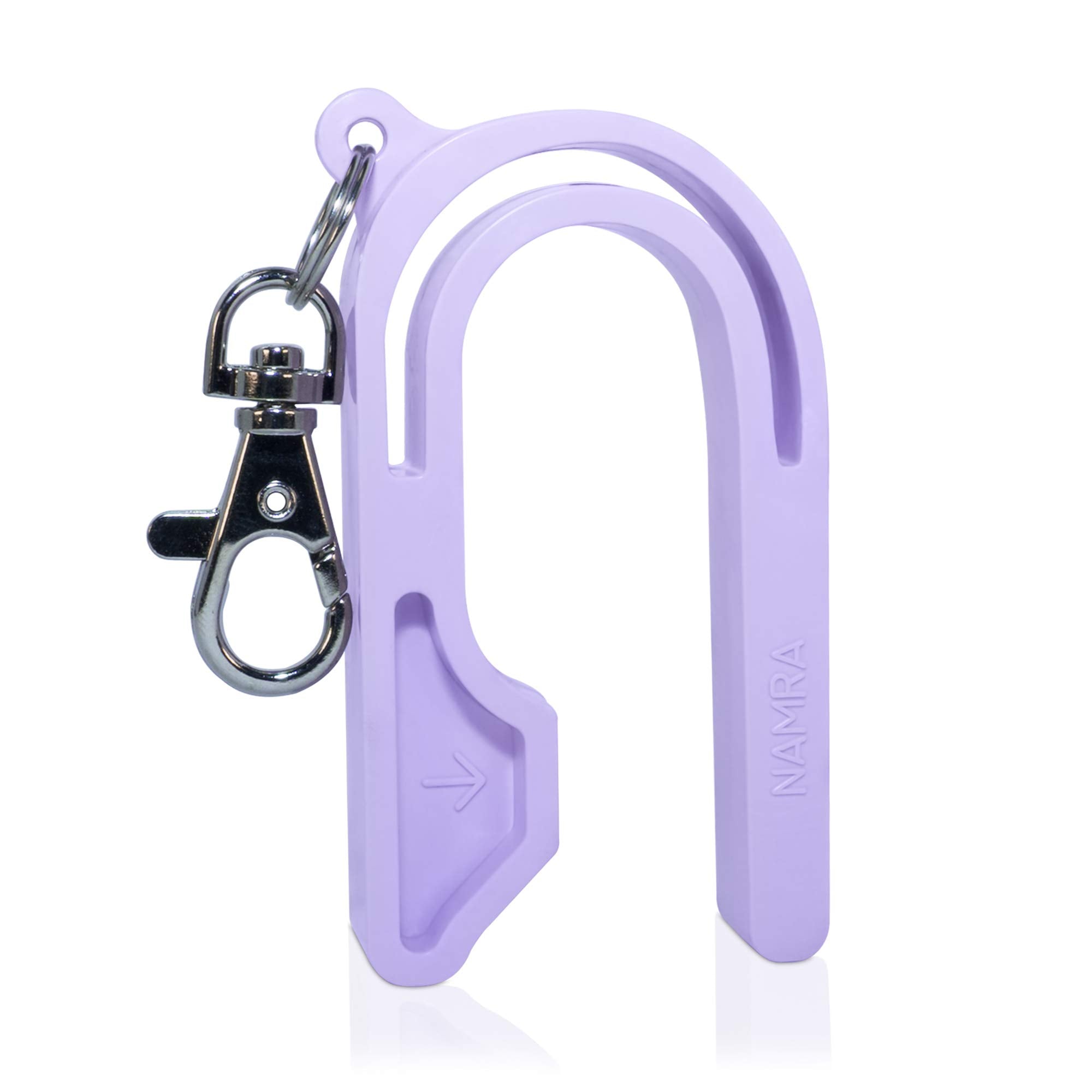 NAMRA car seat key close-up highlighting easy press mechanism for parents