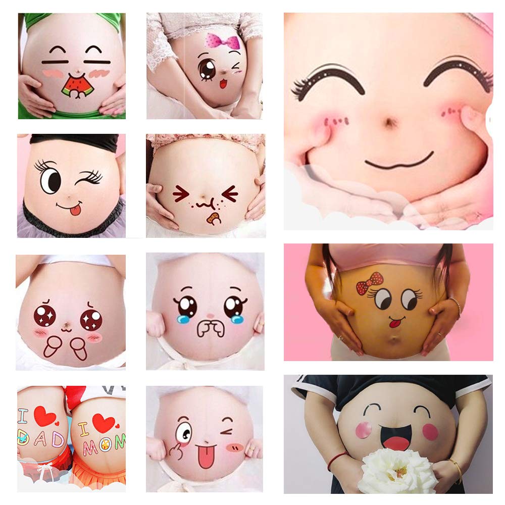 NANA ALINILA belly stickers pack provides 12 playful photo props for maternity keepsakes.
