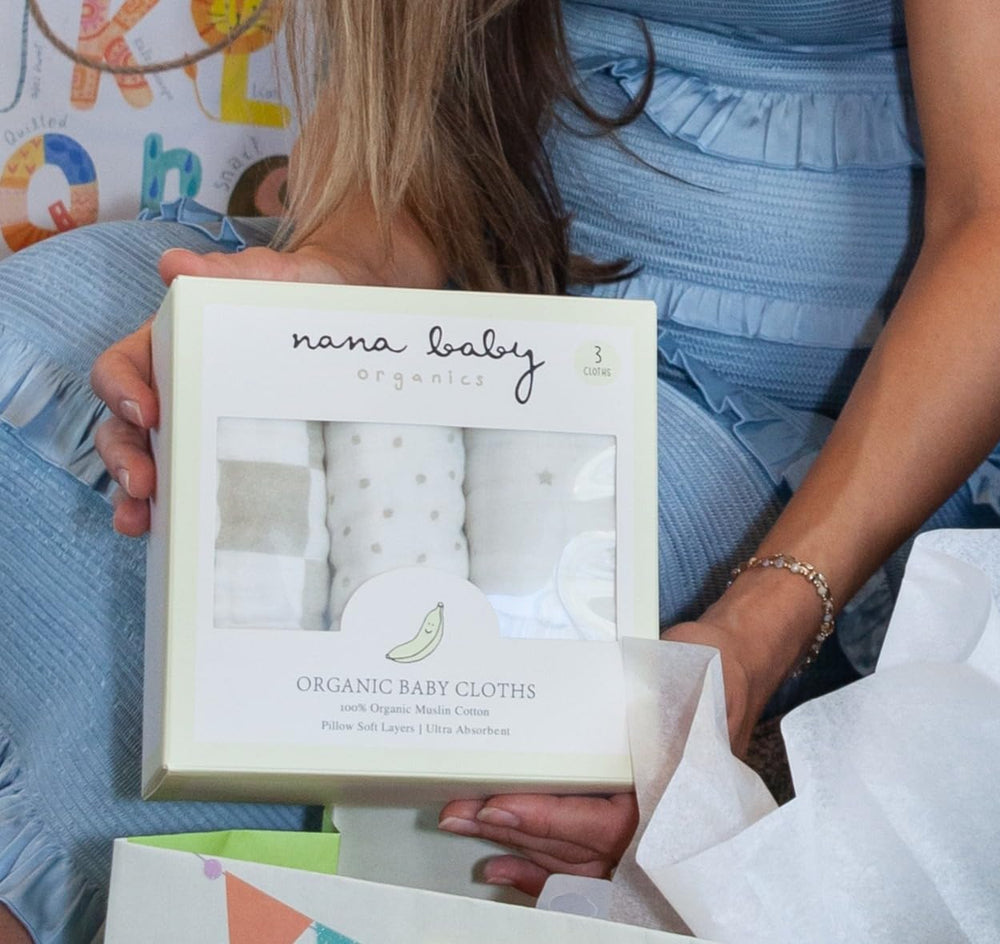 Nana Baby Organics burp cloths used as stroller liner on-the-go
