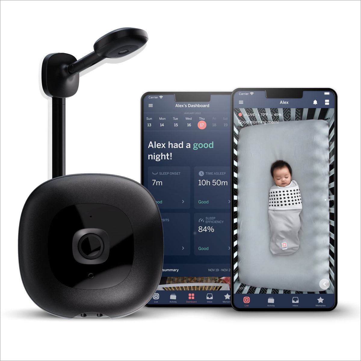 Nanit Pro camera wall mount delivers secure, steady monitoring from a fixed crib vantage.