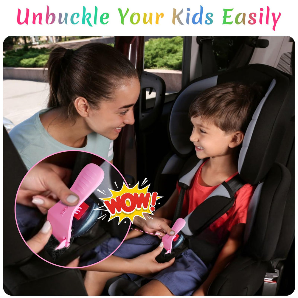 Nano Shield Buckle Release Tool attached to belt enables hands-free operation.