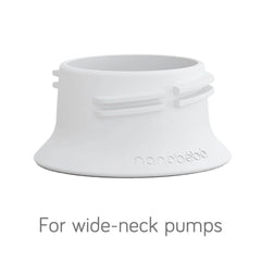 Nanobébé adapter supports standard and wide-neck pumps for Medela, Ameda, Spectra, Lansinoh.