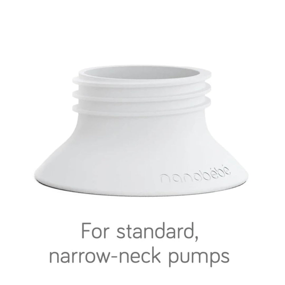 Nanobébé adapter flange not included for quick setup and streamlined pumping.