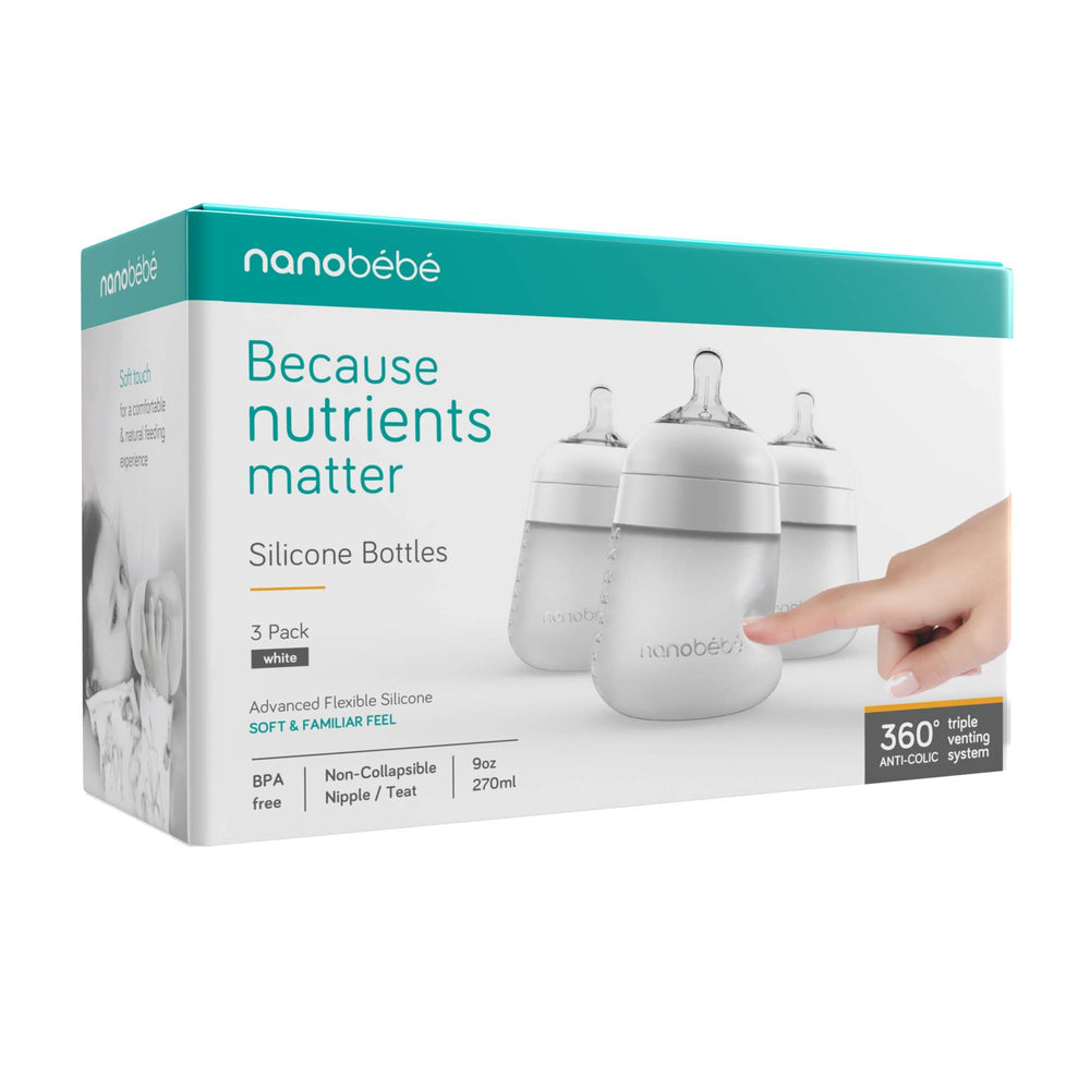 Nanobébé Flexy bottle 3-pack provides convenient feeding set for growing babies