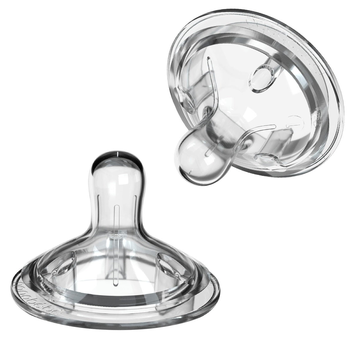Nanobébé nipples triple vented closeup for calmer feeds and reduced air intake