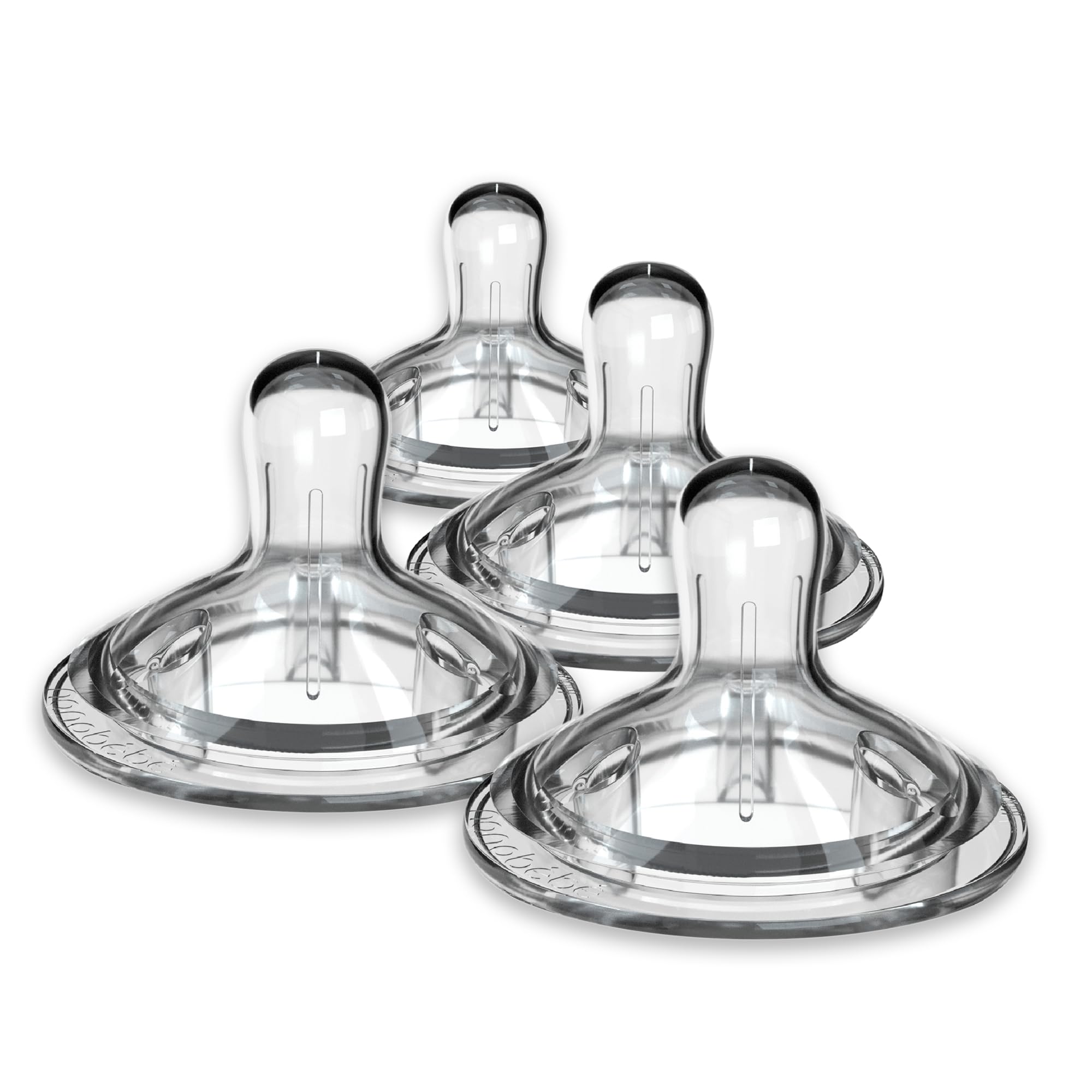 NANOBÉBÉ nipples triple-vented design for calmer feeds and reduced air intake.