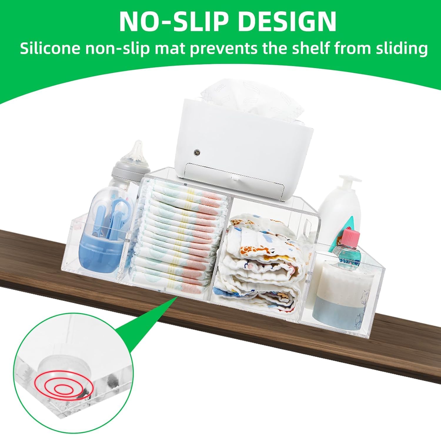 NANYEZH diaper caddy built-in handle for easy relocation.