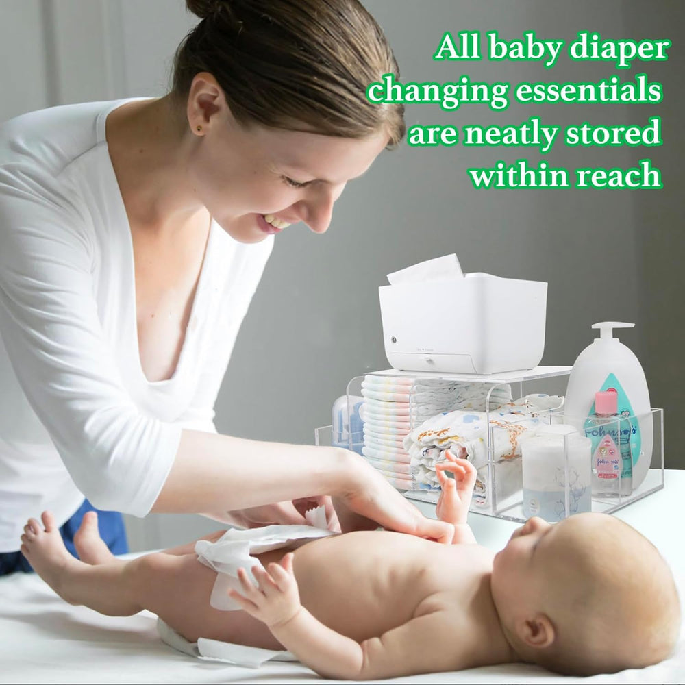 NANYEZH diaper caddy detachable compartments organize lotions and ointments.