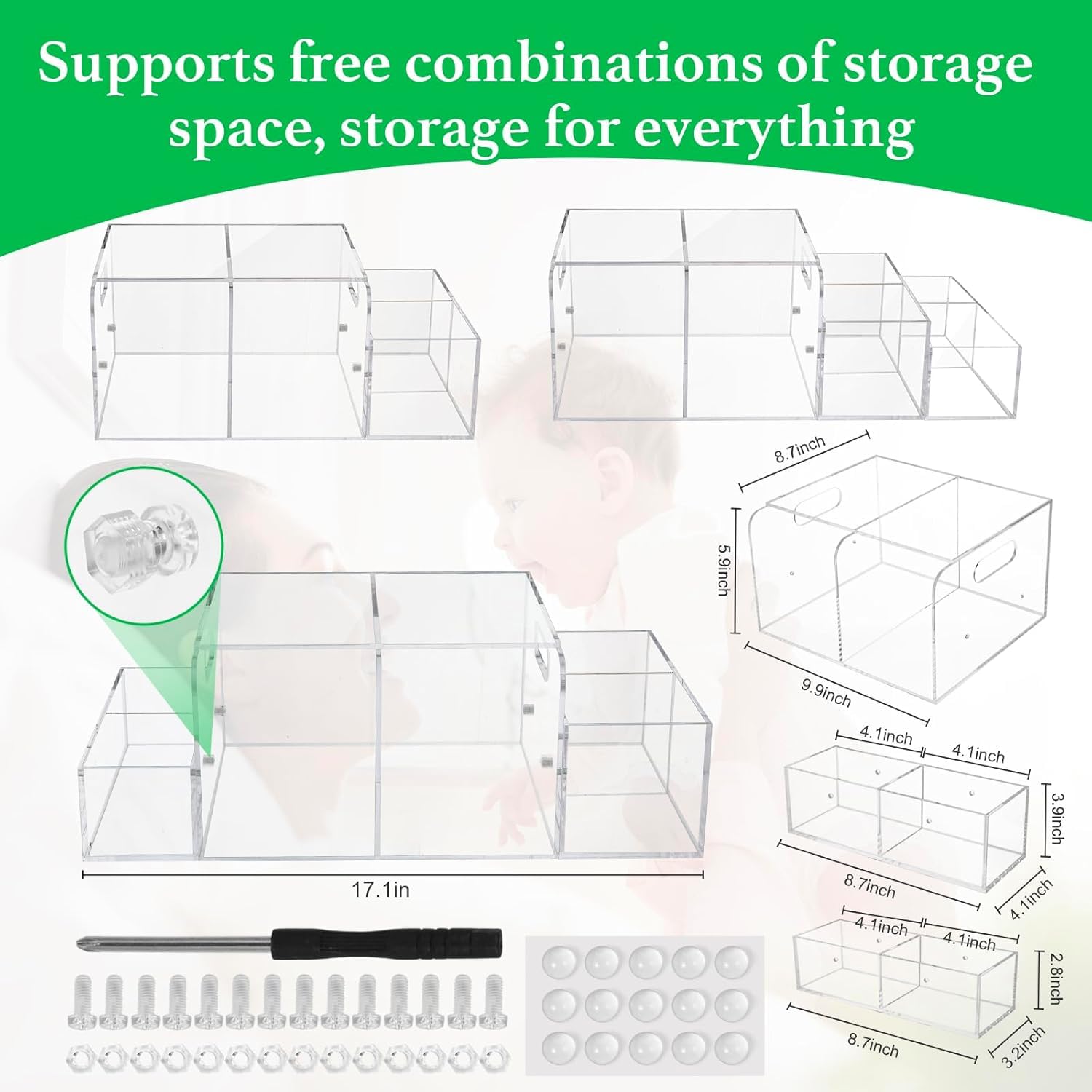 NANYEZH spacious main compartment holds up to 30 diapers.