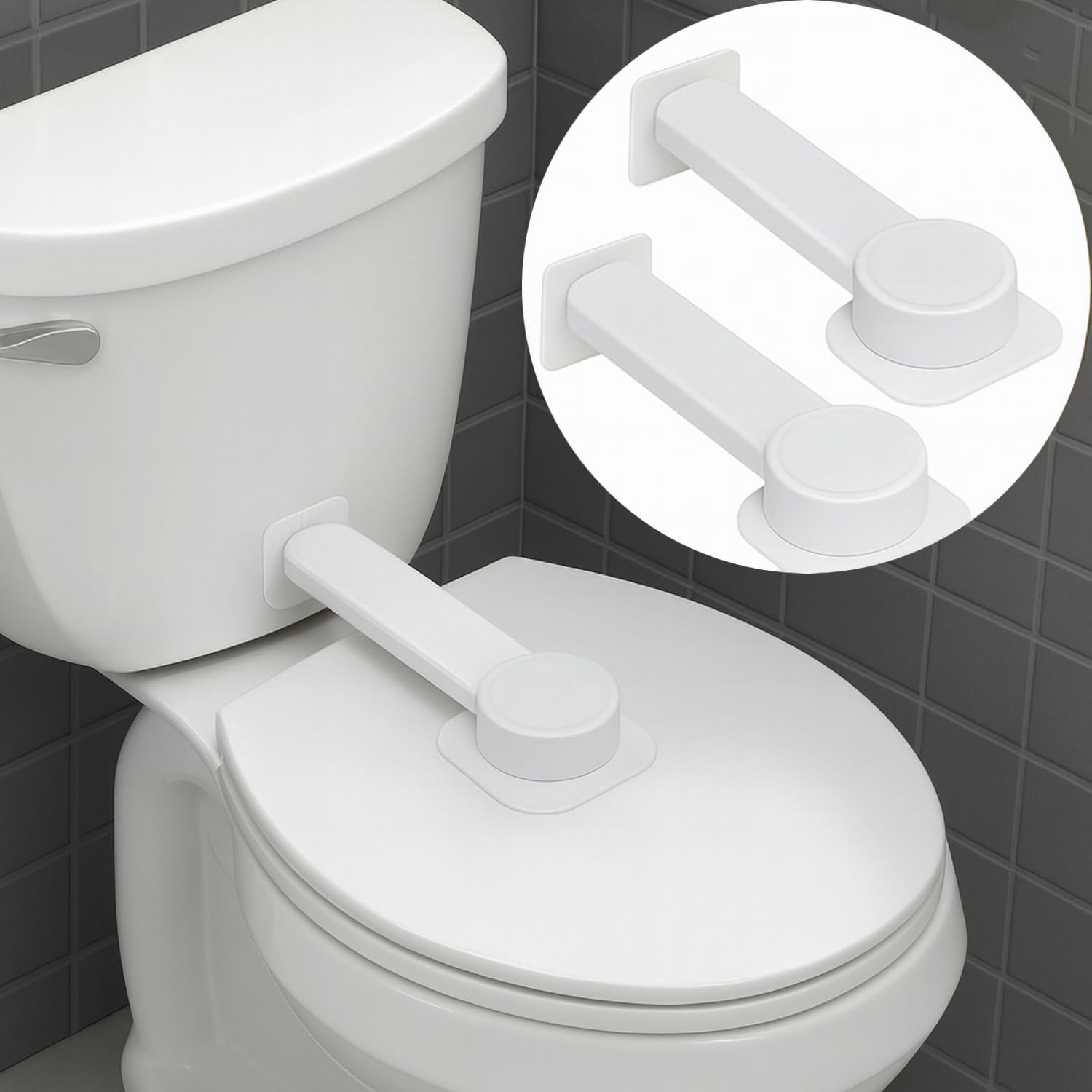 NANZO toilet lock lid demonstrates a dual-action latch for safer toilet access.