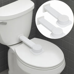 NANZO toilet lock lid demonstrates a dual-action latch for safer toilet access.