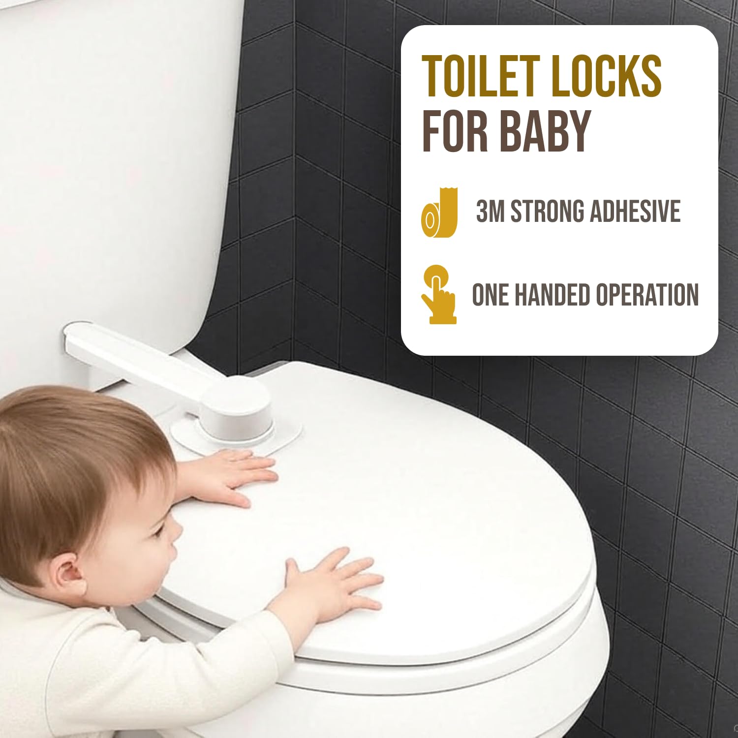 NANZO toilet-lock-seat illustrates universal fit on common toilets for family use.