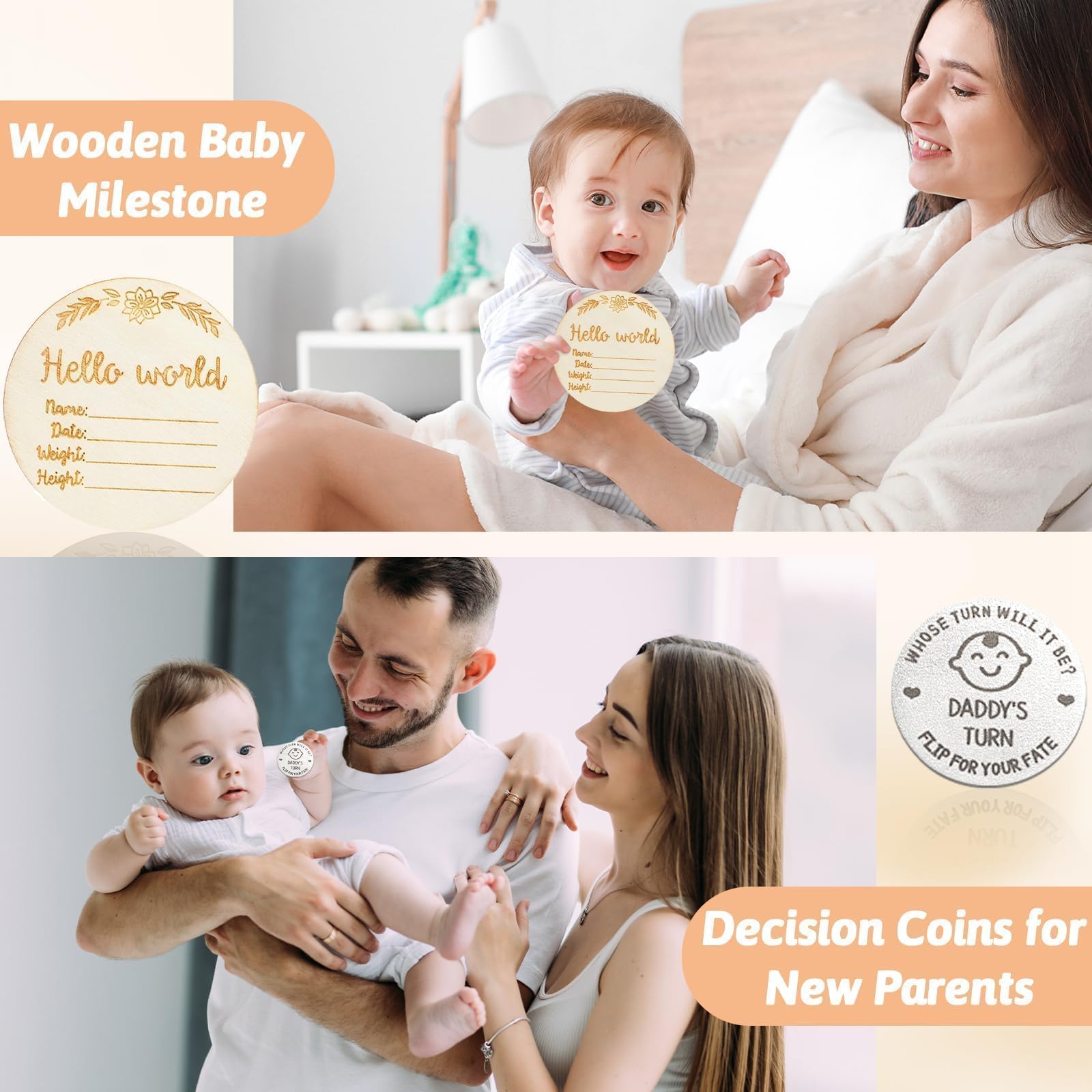 Naozinebi baby milestones image: keepsake footprints to record growth moments.