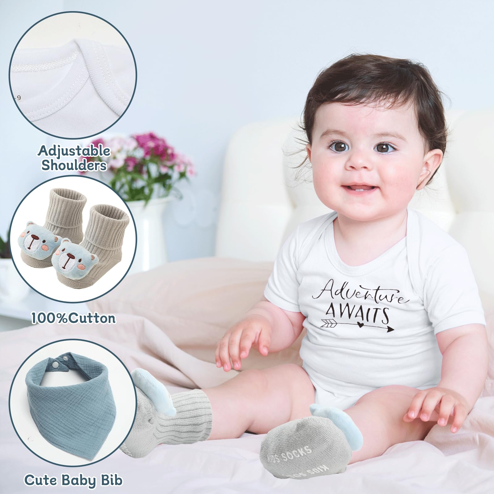 Naozinebi muslin towel included for soft breathable newborn care