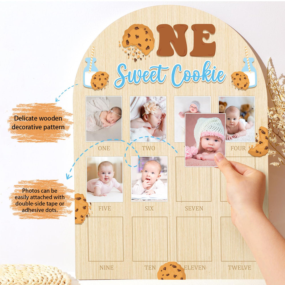 Naozinebi first-year photo board helps organize a neat monthly timeline