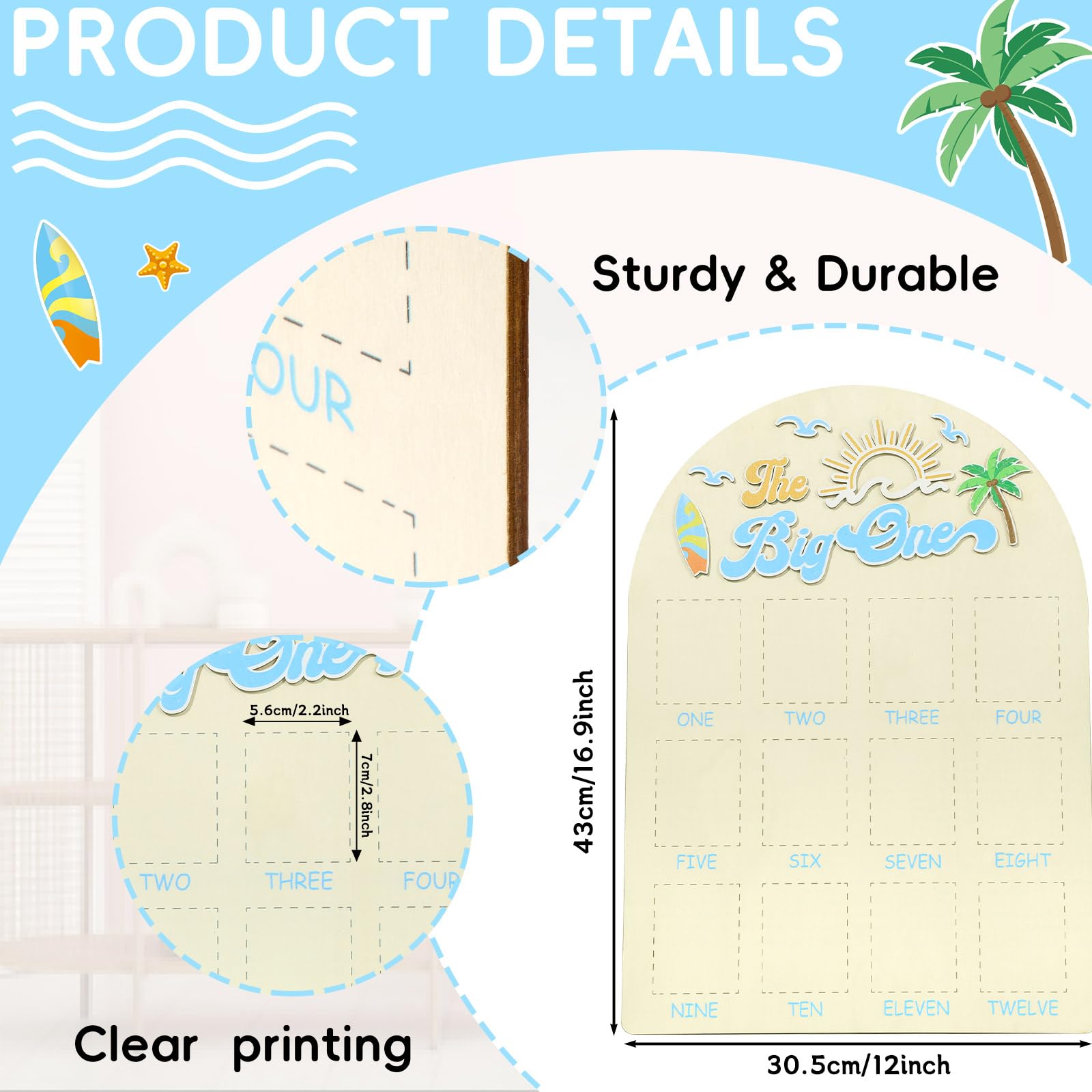 Naozinebi board close-up shows durable wood and safe rounded corners.