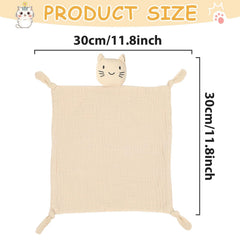 Naozinebi muslin baby lovey corner knot visible, offering a secure grip for little hands.