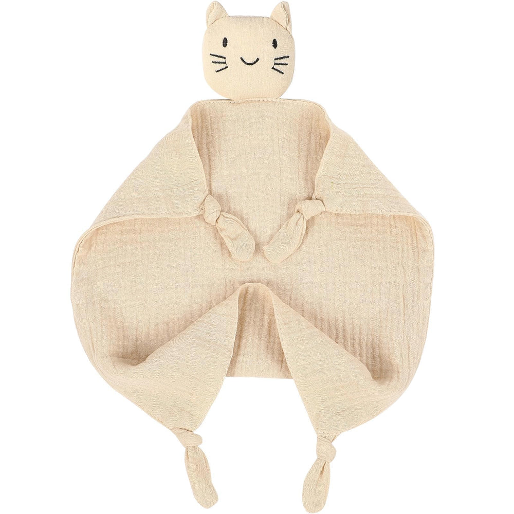 Naozinebi muslin baby lovey fabric closeup highlights breathable cotton for gentle, skin-friendly comfort.