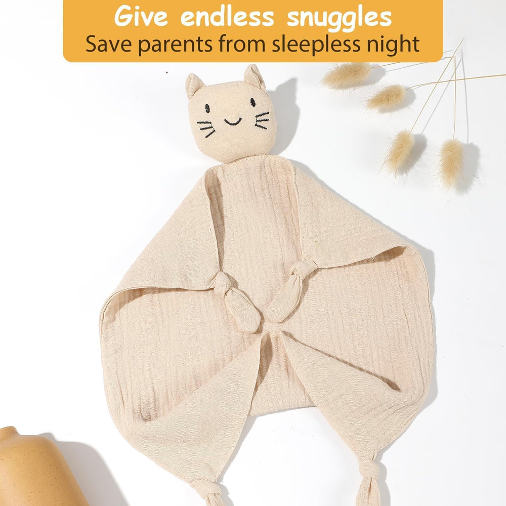 Naozinebi muslin baby lovey neutral design fits any nursery or gender.