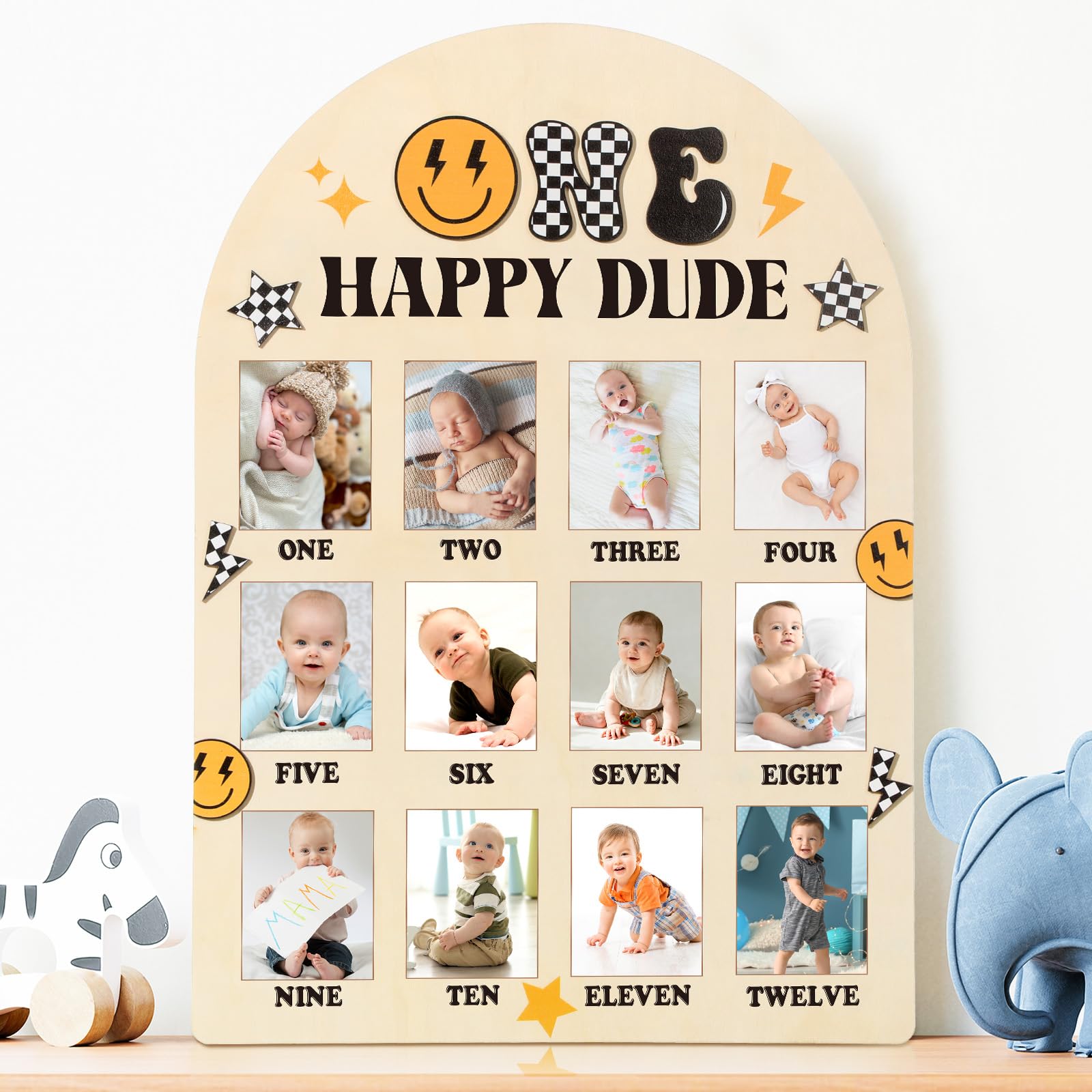 Naozinebi One Happy Dude board front view with cheerful smiley design for memories