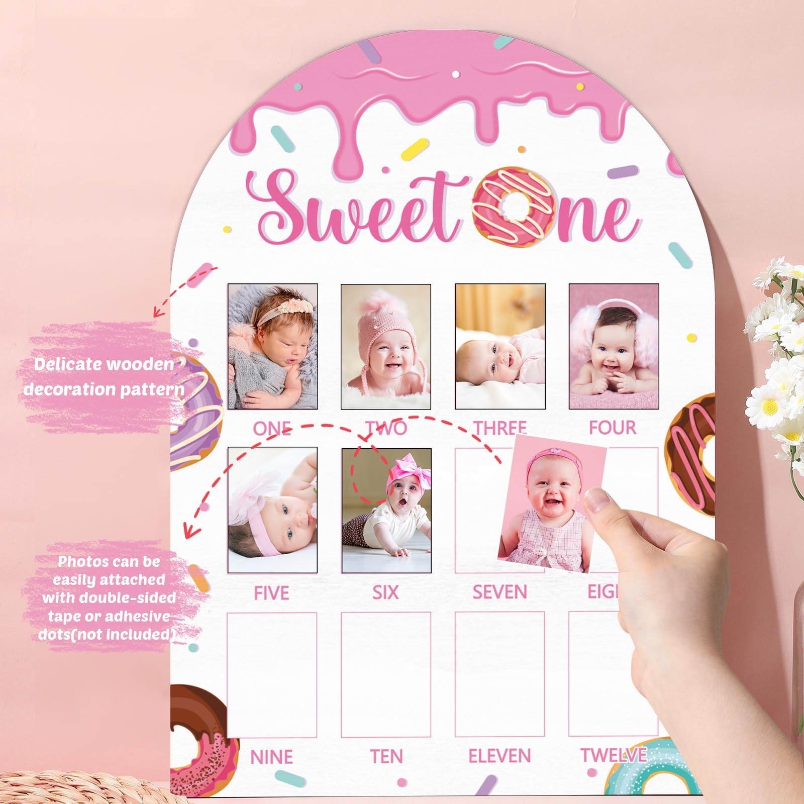 Naozinebi Sweet One photo board ready-to-hold 2x2.8 inch photos for easy memory keeping