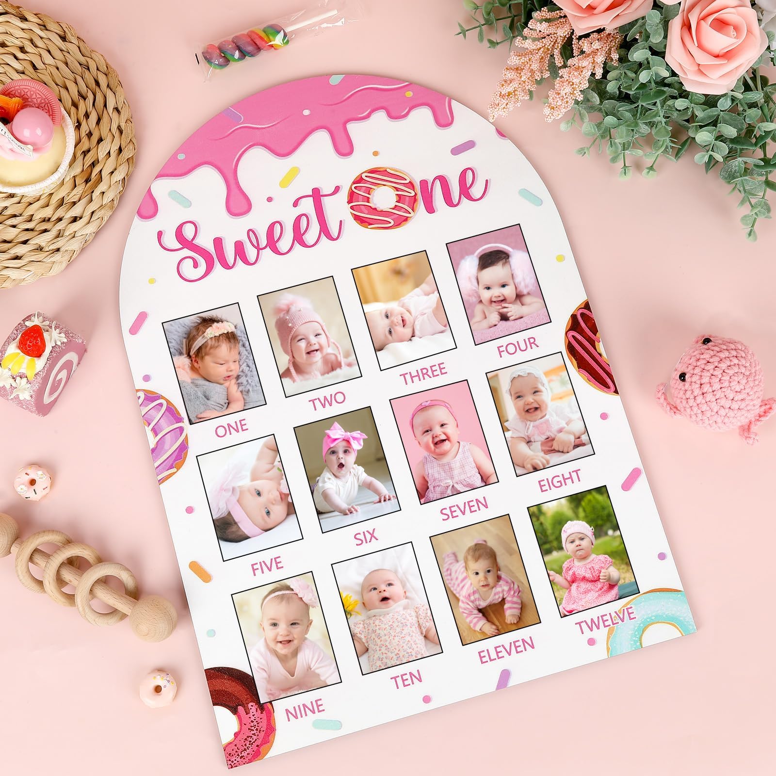 Naozinebi Sweet One photo board close-up wood material showing durability and safety features