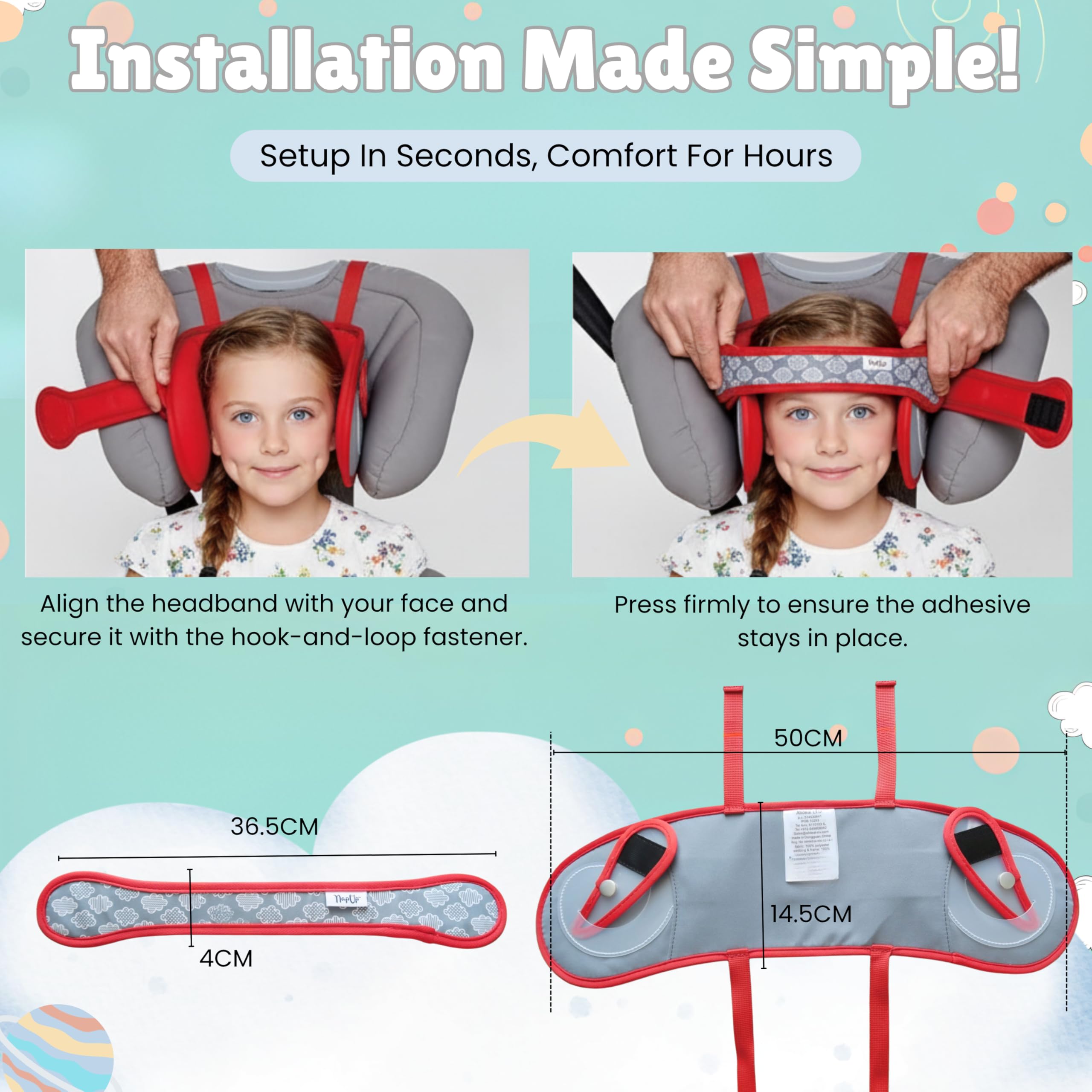 NAPUP breathable cover image shows sweatproof, airy fabric for comfortable naps