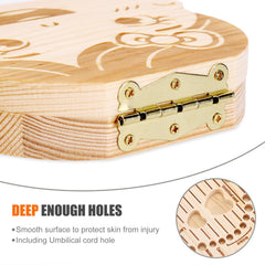 NASHRIO wooden baby teeth keeper highlights natural material and durability.