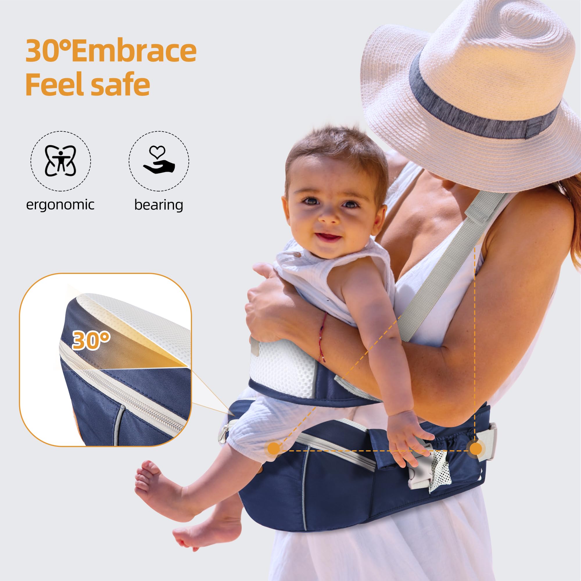 NASSBON adjustable straps showcase secure, customized fit for growing infants.