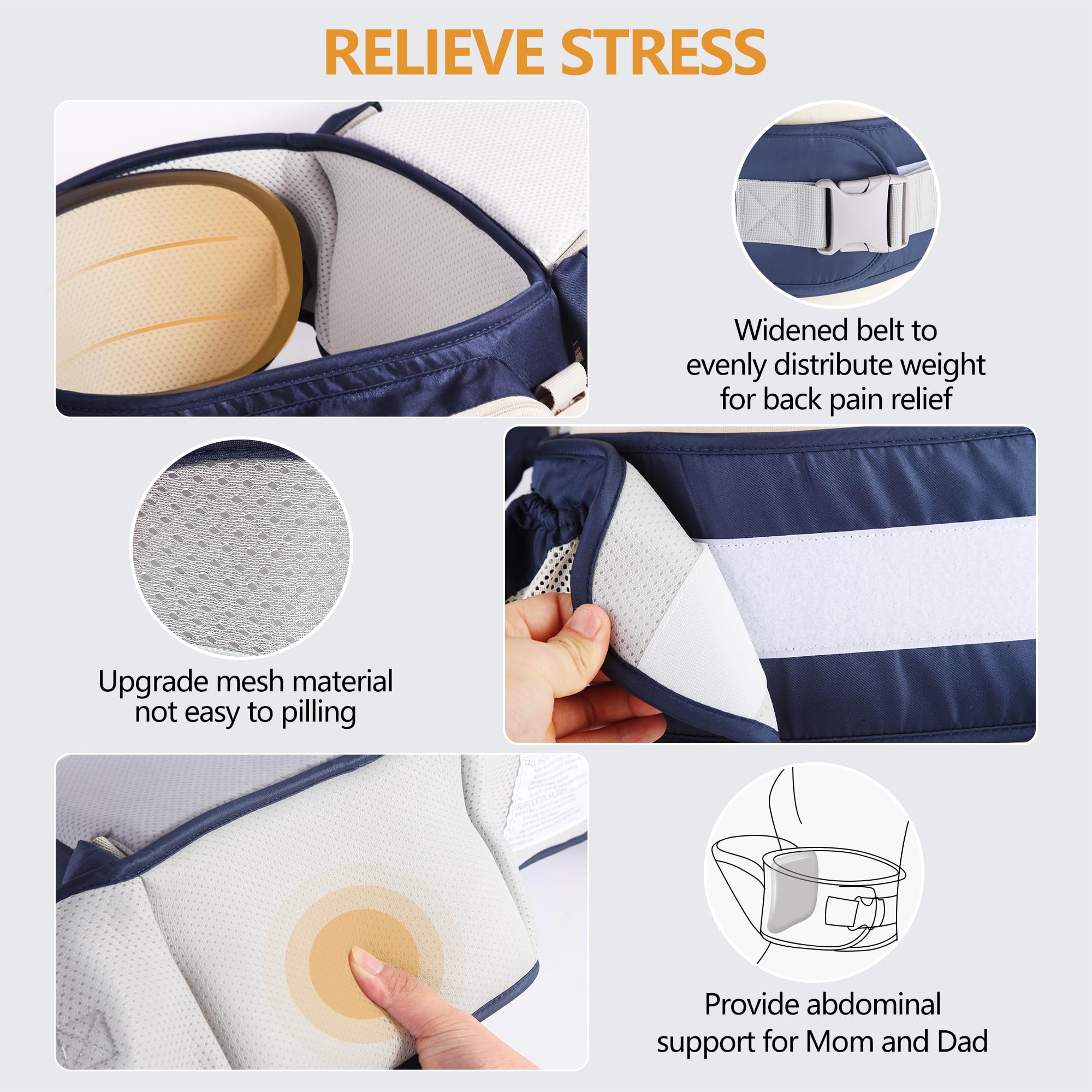 NASSBON hip seat with pocket keeps snacks and essentials handy.