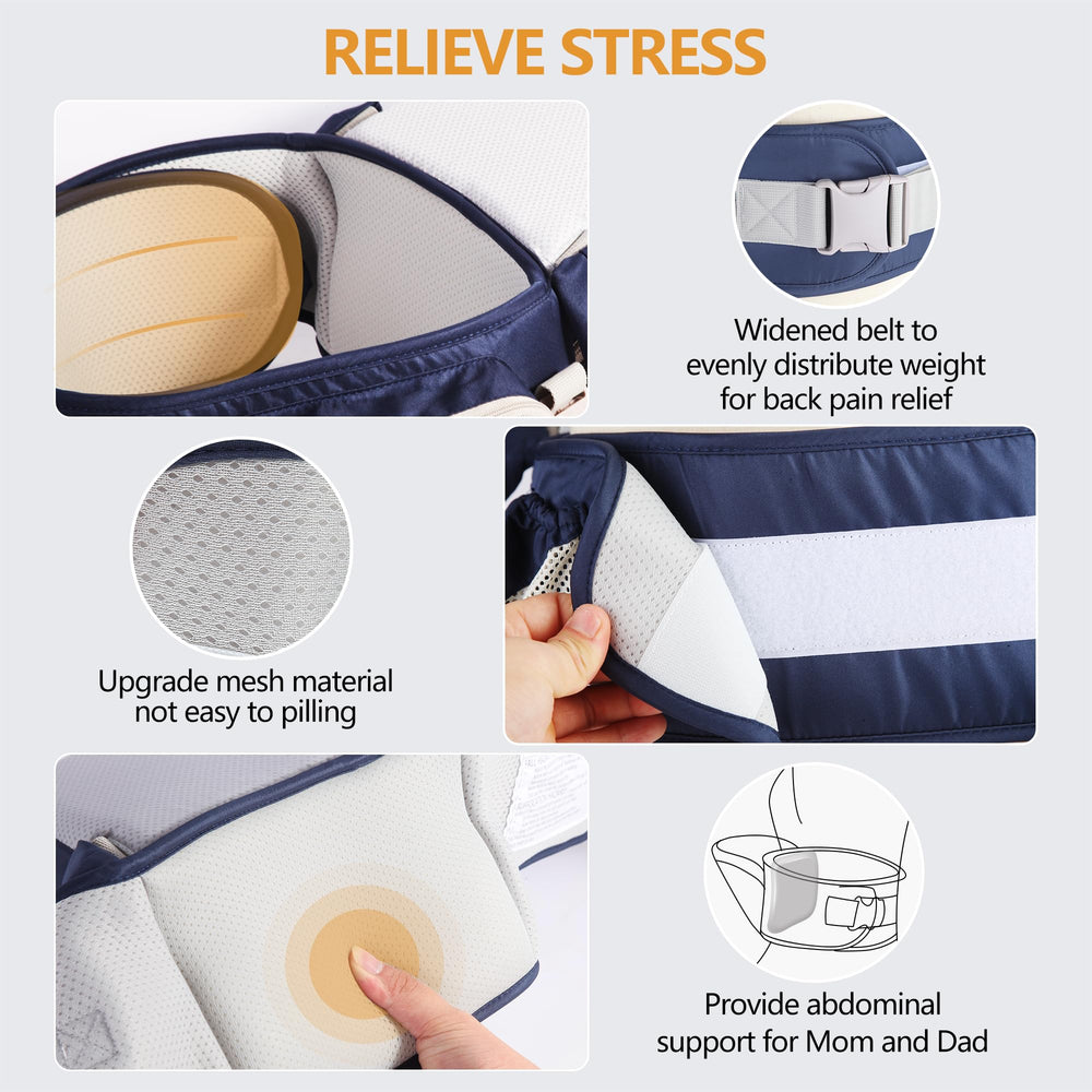 NASSBON hip seat with pocket keeps snacks and essentials handy.
