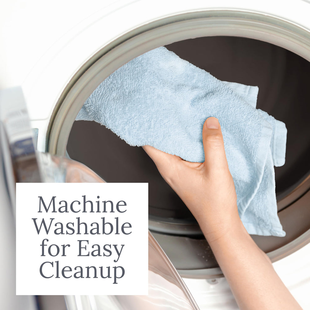 Natemia baby bath time use washcloth demonstrates gentle cleansing for babies.