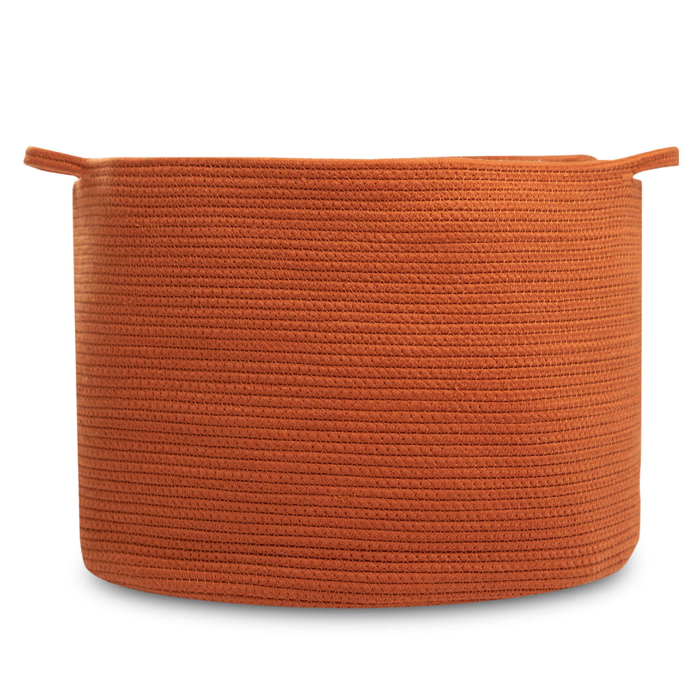 Natemia extra-large storage basket close-up rope weave shows durable nursery organization.
