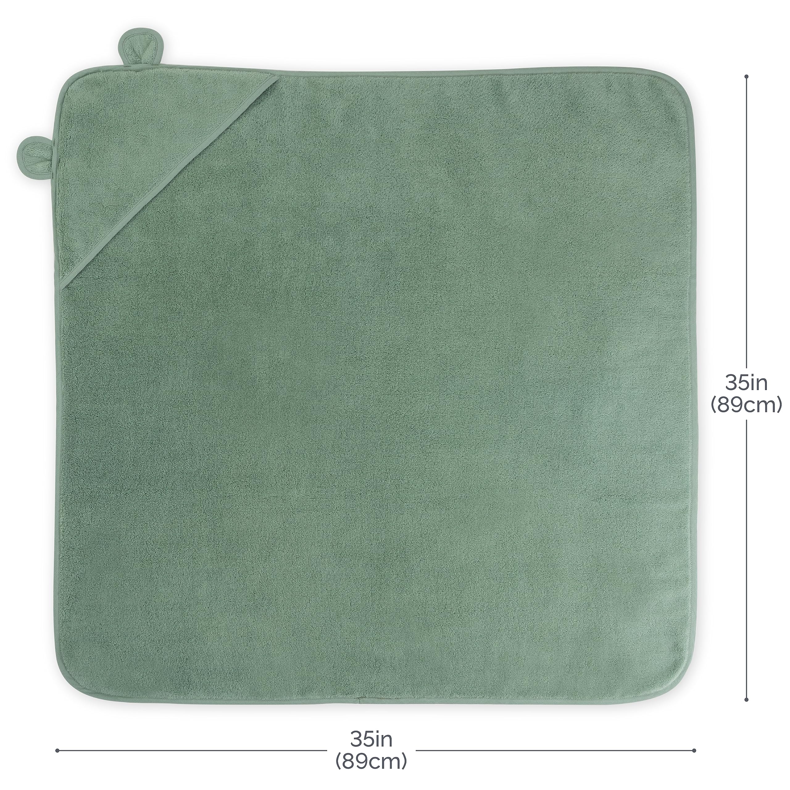 Natemia hooded baby towel fabric close-up shows plush absorbent texture.