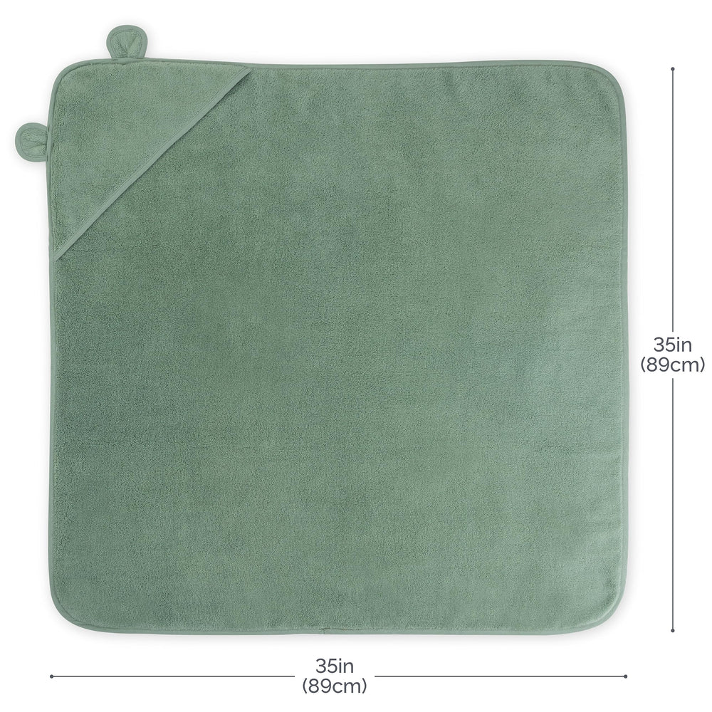 Natemia hooded baby towel fabric close-up shows plush absorbent texture.