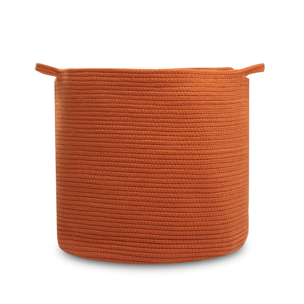 Natemia large woven storage basket top view, roomy for baby toys.