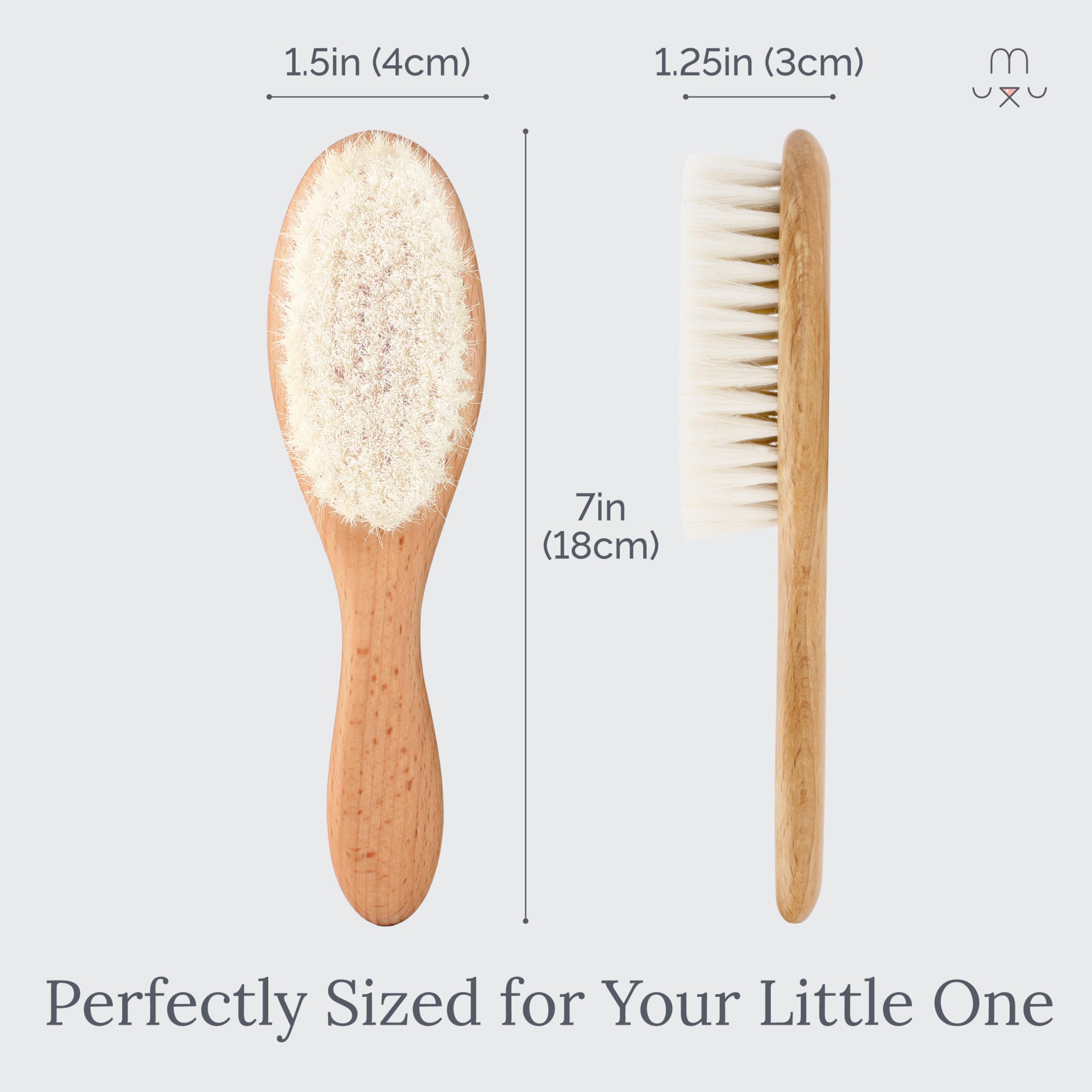 Natemia natural wood brush emphasizes durability for long-lasting care.