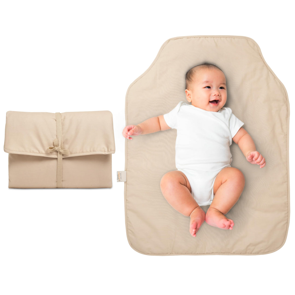 Natemia portable diaper changing pad folded for compact travel and on the go changes.