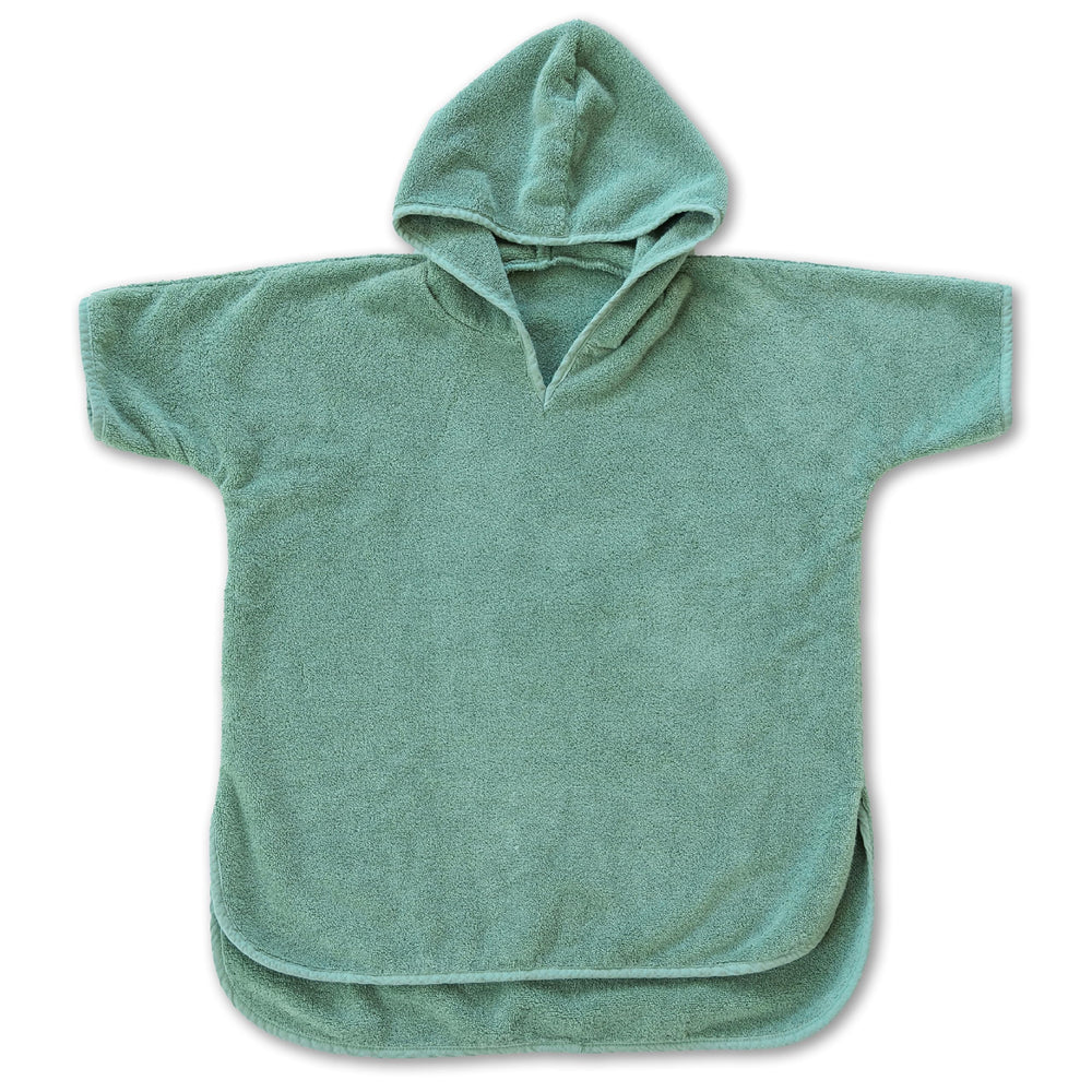 Natemia Towel Poncho Kids Sage in gift packaging, ready to delight as a gift.