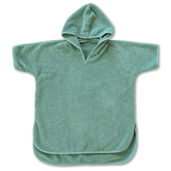 Natemia Towel Poncho Kids Sage in gift packaging, ready to delight as a gift.