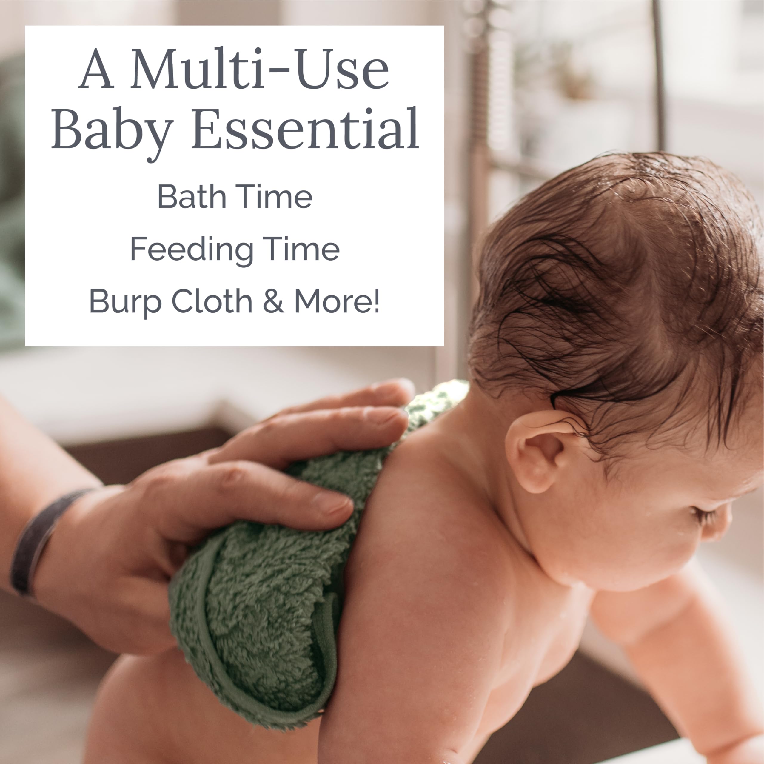 Natemia washcloth for burp, drool, and mess cleanup in daily routines.