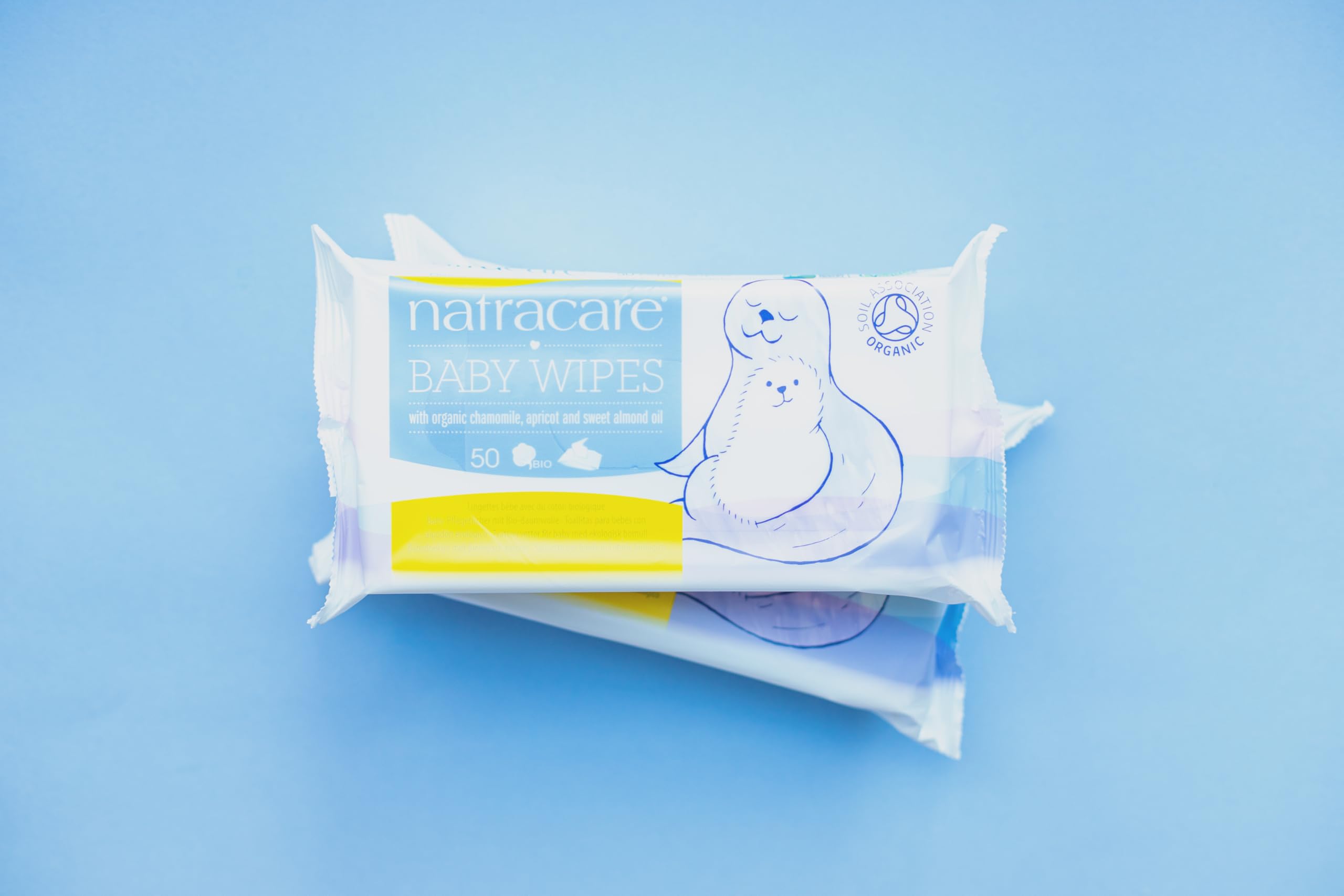 Natracare baby wipes soft fiber close-up — delicate texture for baby skin.