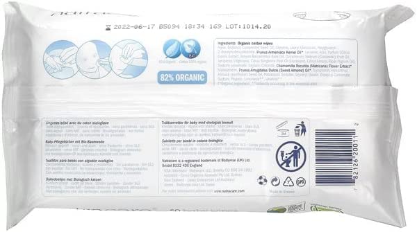 Natracare organic cotton wipes close-up texture showing softness.