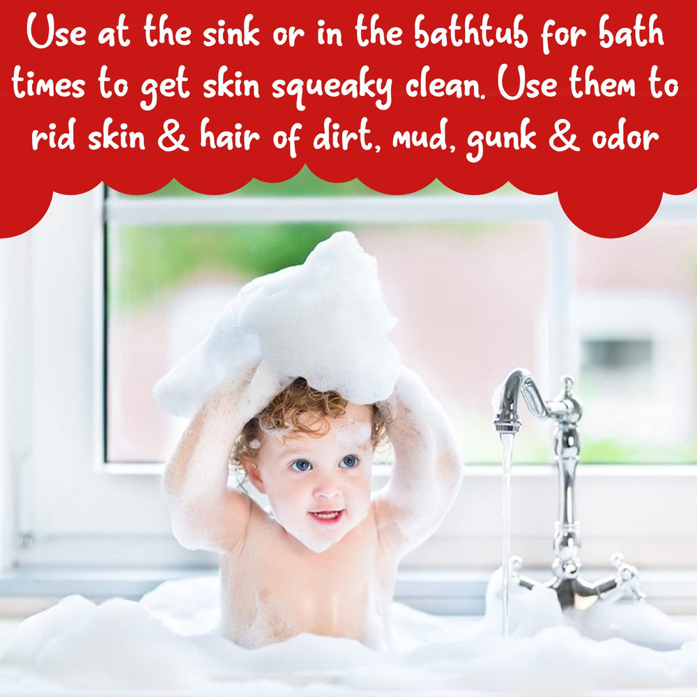 Natrulo soothing kids bath-time scene with gentle cleansing bar