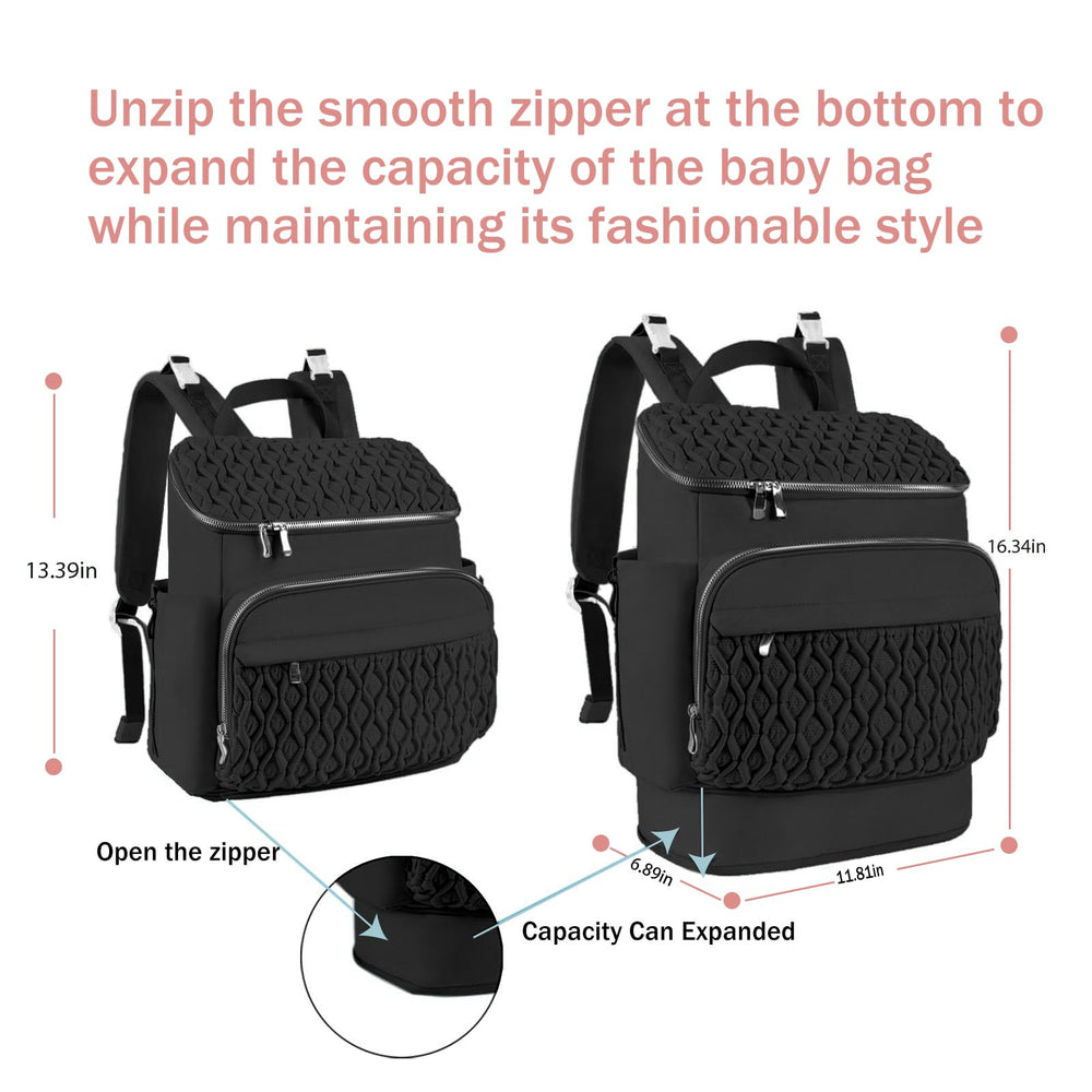 NatuFuse Baby Diaper Bag insulated bottle pockets keep bottles at the right temperature outdoors