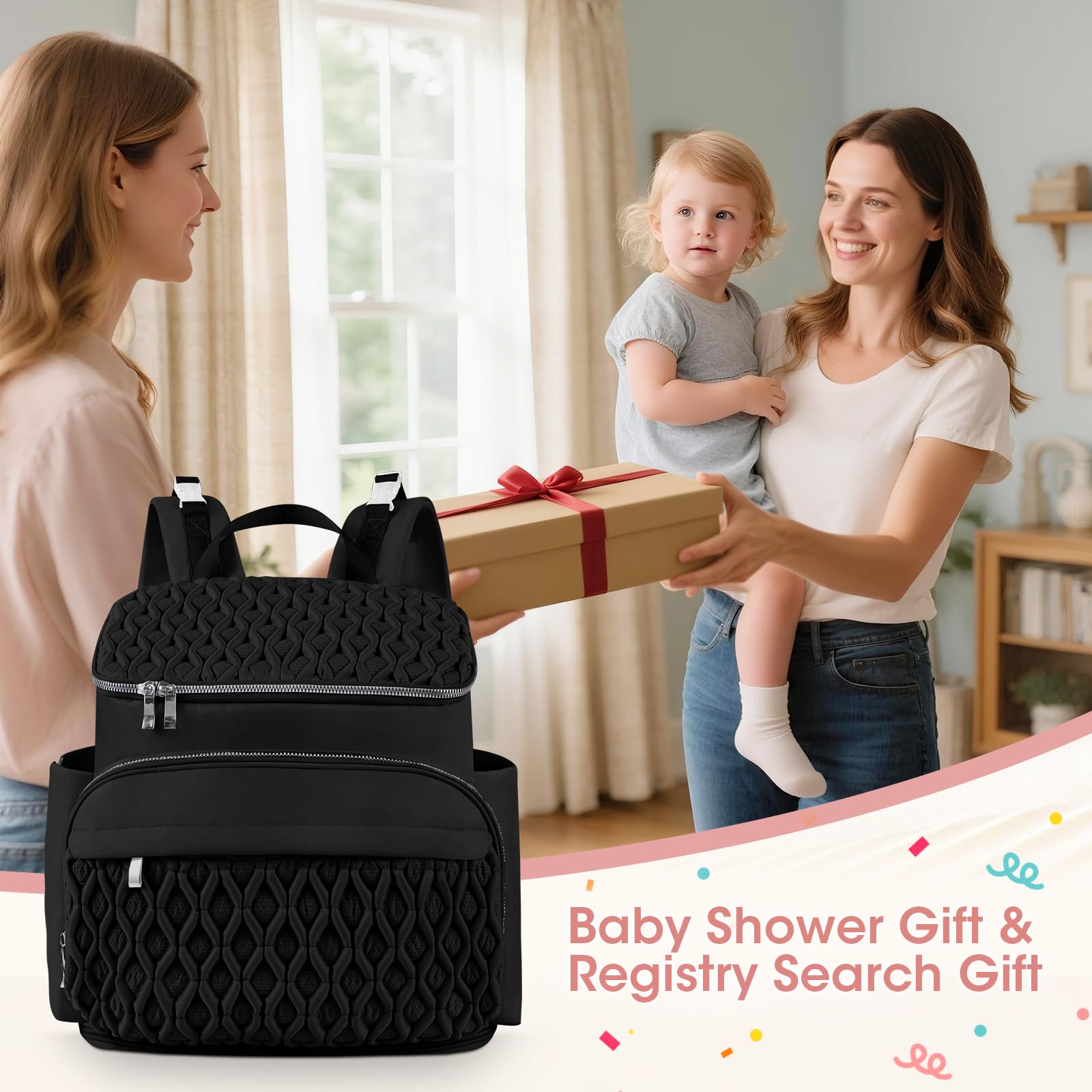 NatuFuse Quilted Diaper Bag close-up highlights durable, stylish material for mom life